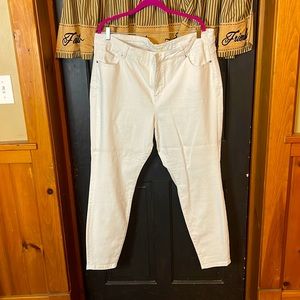 Eloquii White Stretch Denim Pants Size 20